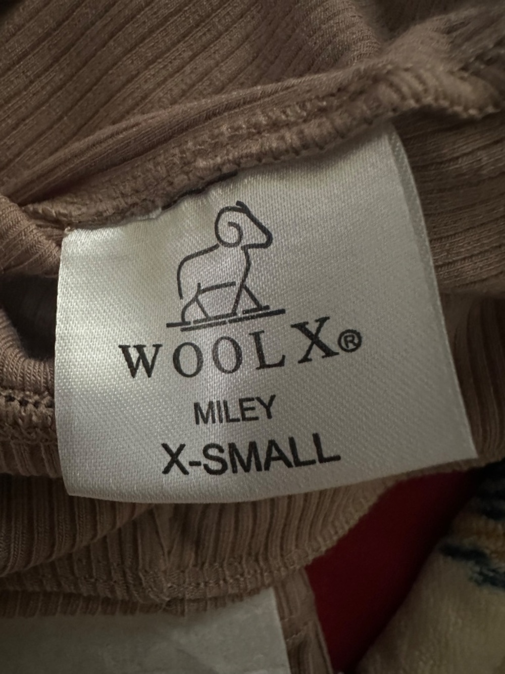 Woolx Miley Merino Wool Blend Bike Shorts Mocha Merengue Ribbed  Travel Lounge - Picture 6 of 7